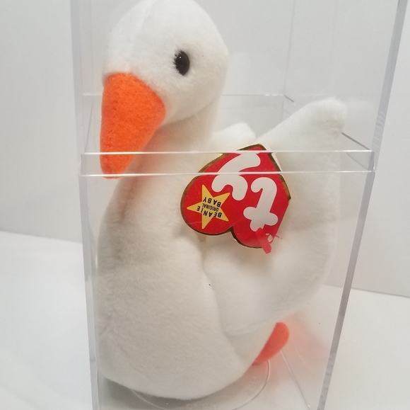 TY Gracie the Swan Beanie Baby Clear Case 90s Y2K - Picture 2 of 5
